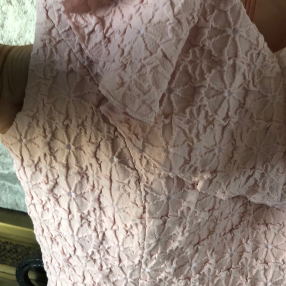 NEW Trina Turk Textured Floral Lined Feminine Pink Midi Stretchy Size 0 Dress - Picture 9 of 16